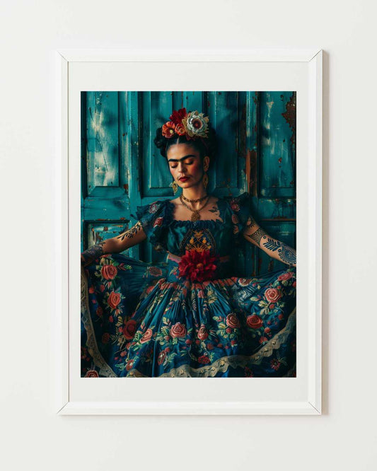 Blue Frida Poster
