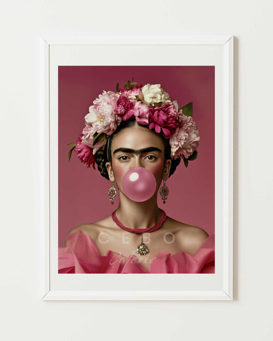 Frida Bubbles Poster