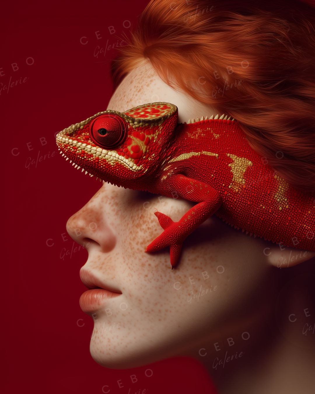Red Chameleon Poster
