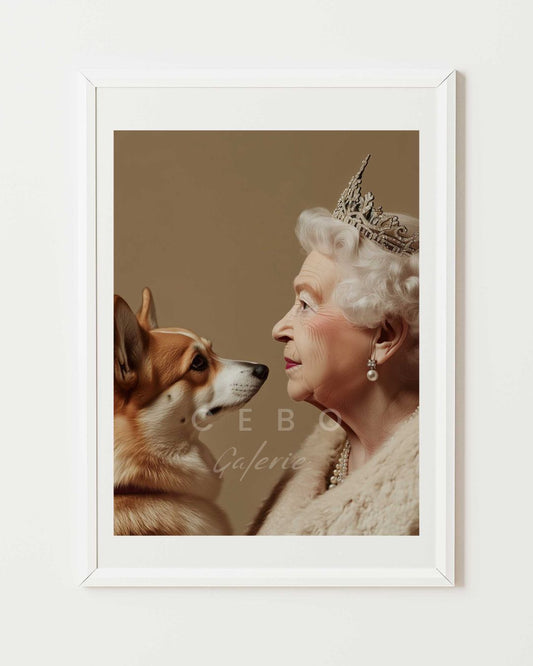 The Queen's Corgi Poster