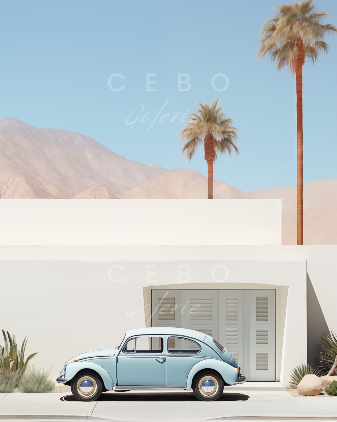 Retro-Poster in Blau