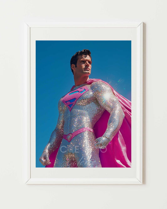 Pink Superhero Poster