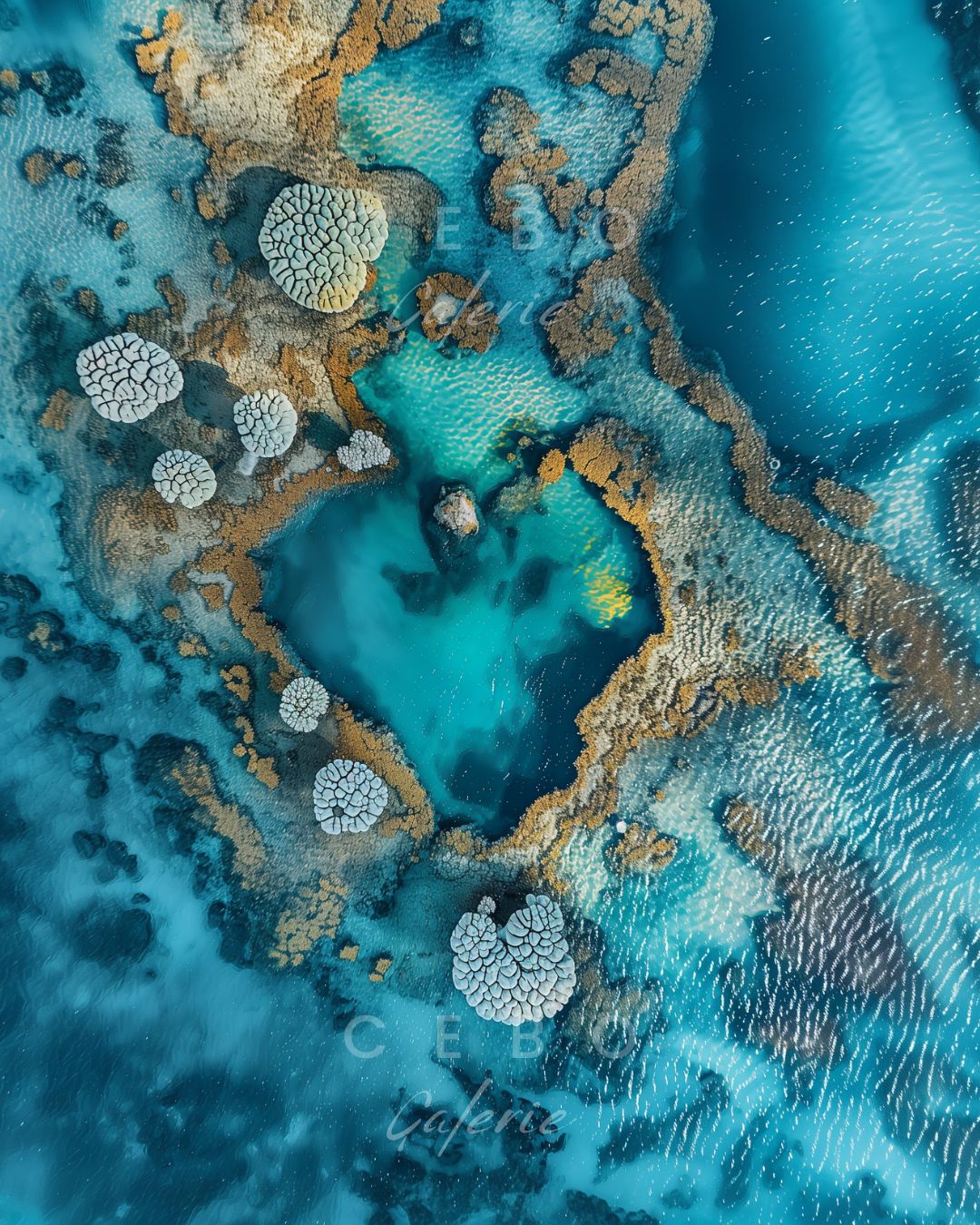 Oceanic Heart Painting - Unique Copy