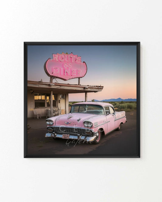 Pink Route 66 Painting - Unique Copy