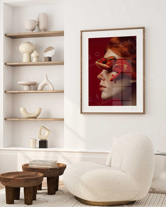 Red Chameleon Poster