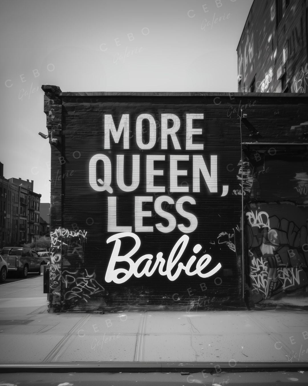 Plakat: Mehr Queen, weniger Barbie