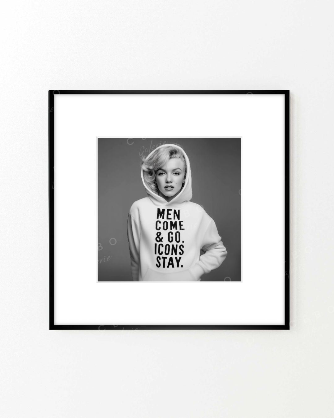 Gerahmter Kunstdruck „Men Come and Go, Icons Stay.“