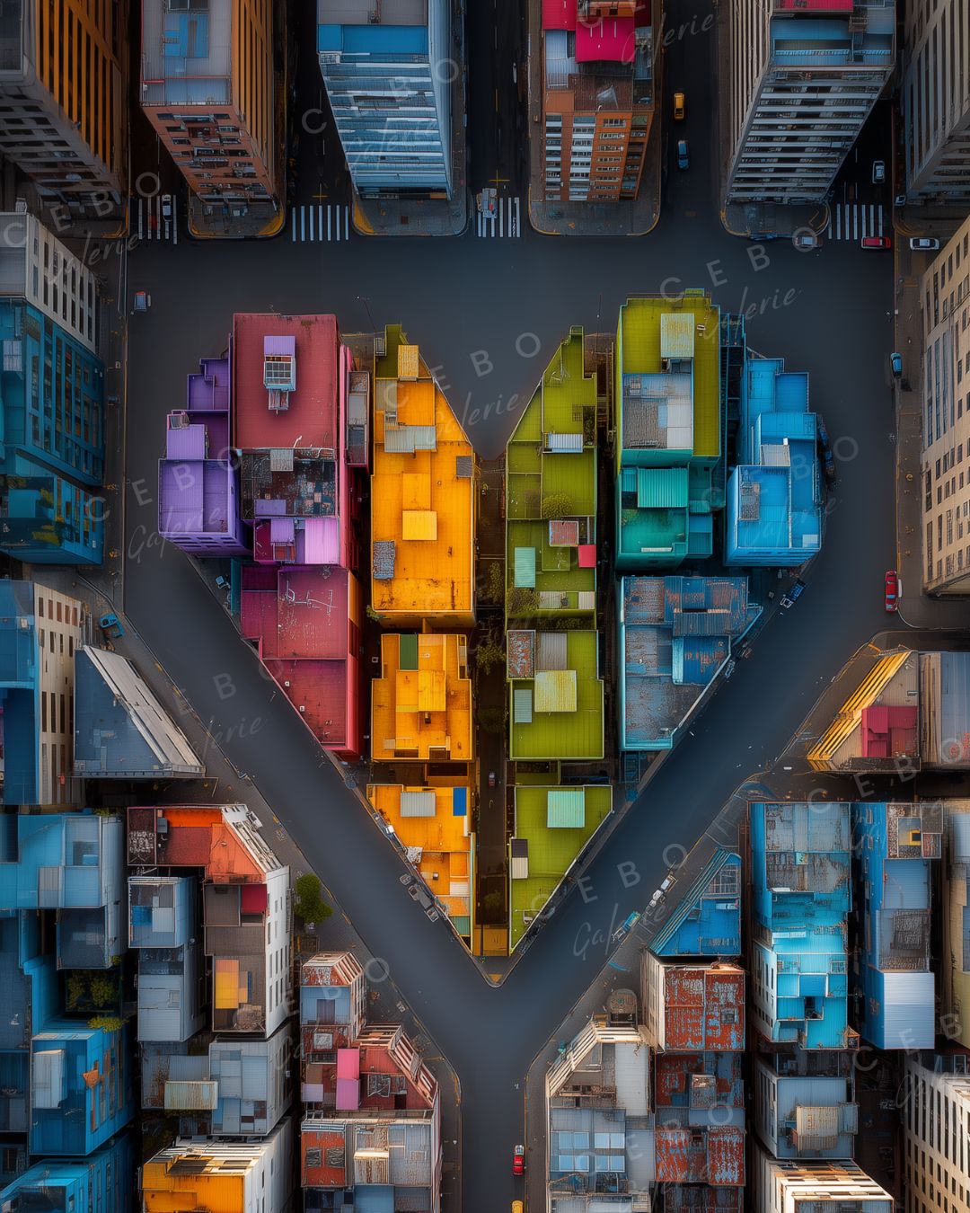 Tableau Cœur Urbain - Exemplaire Unique