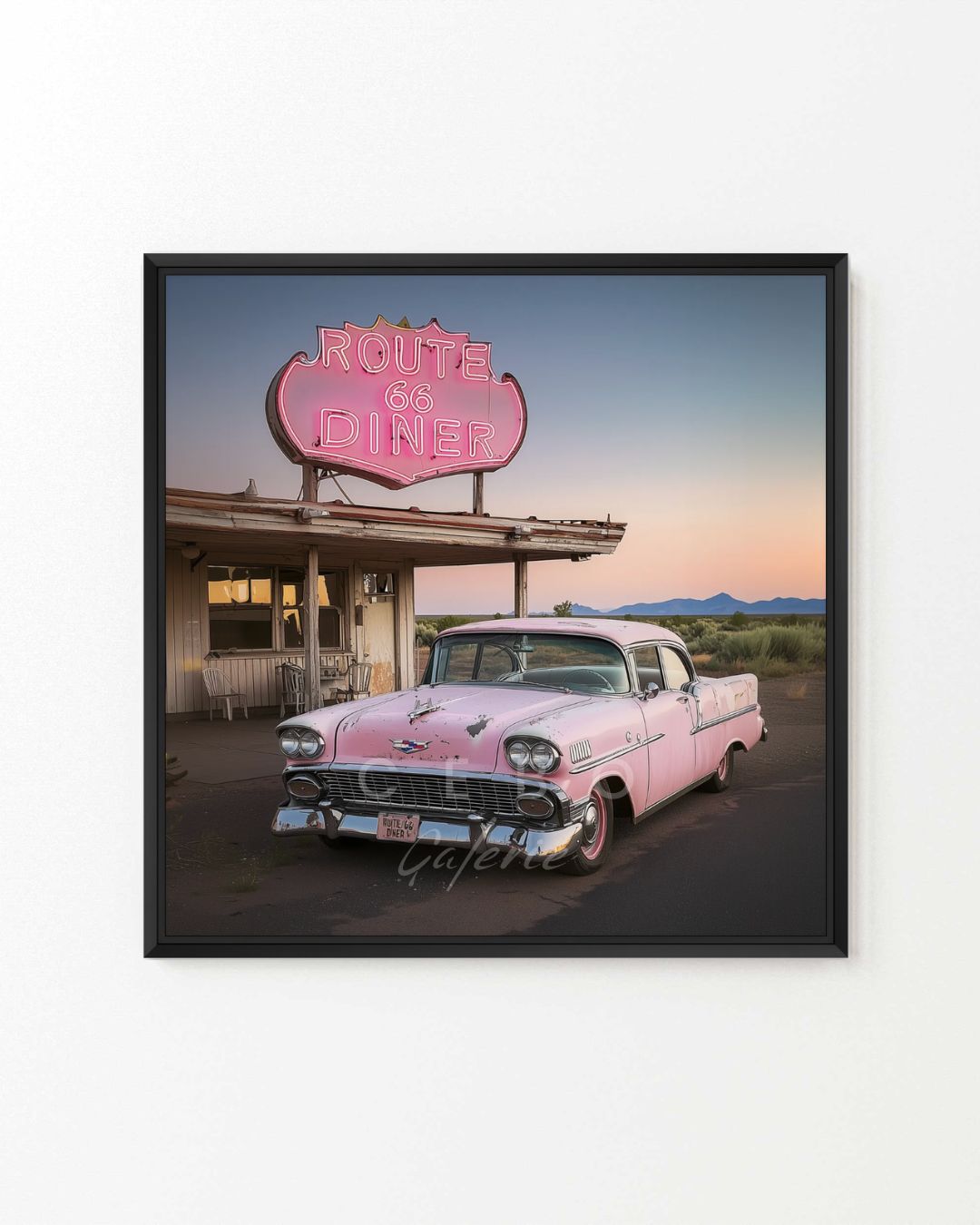 Tableau Pink Route 66 - Exemplaire Unique