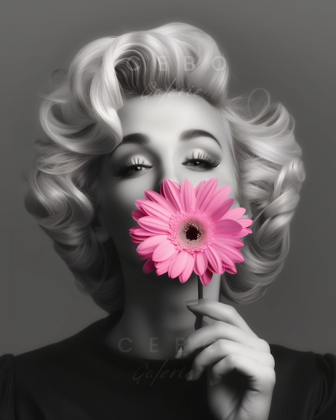 Marilyn Flower Painting - Unique Copy