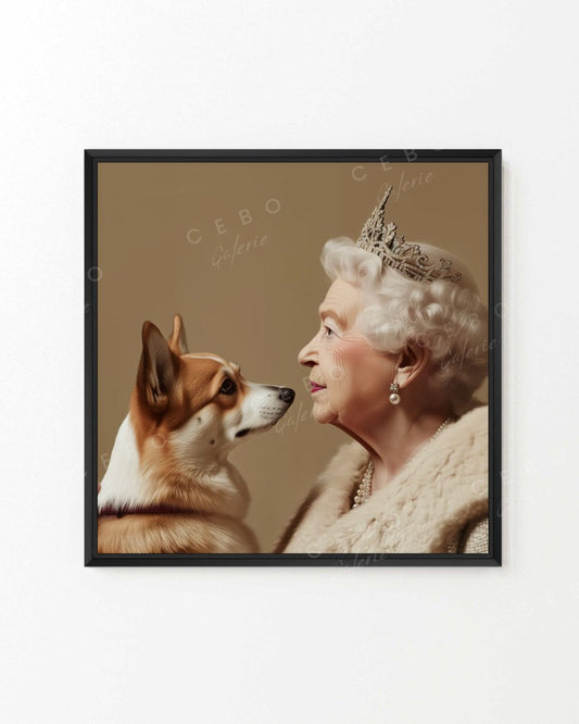 The Queen's Corgi Painting - Unique Copy