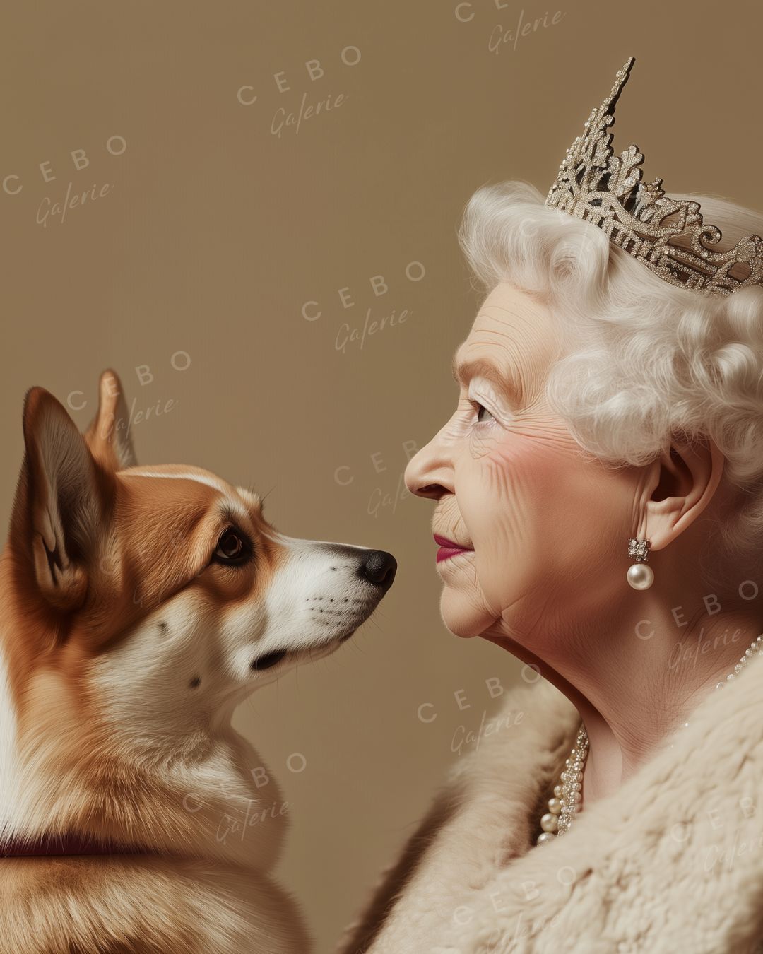 The Queen's Corgi Painting - Unique Copy