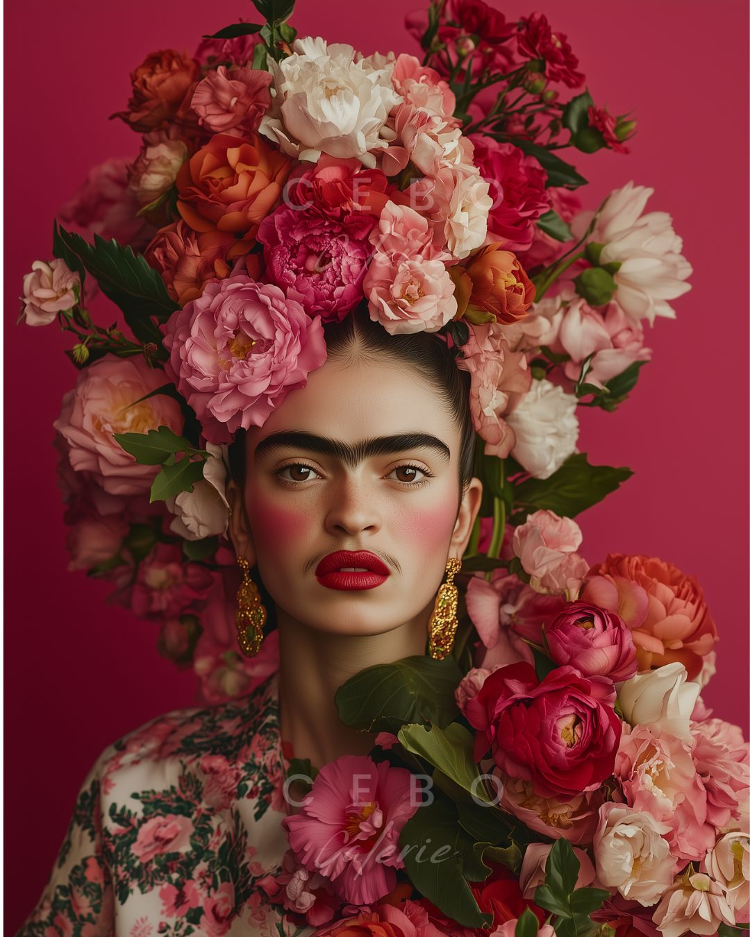 Frida Purple Painting - Unique Copy