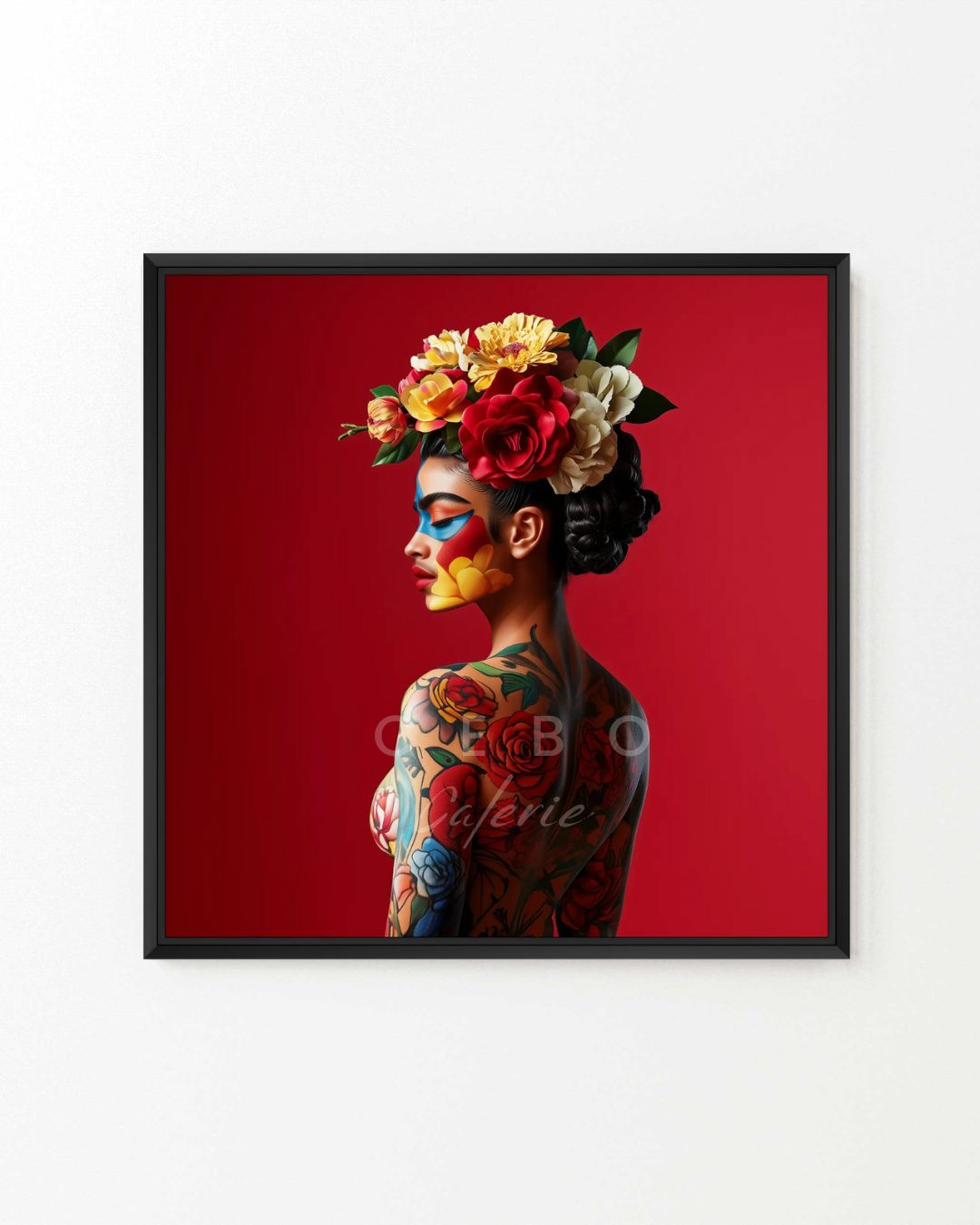 Frida Red Painting - Unique Copy